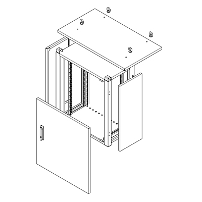 Product Outdoor Rack LC-07+ 15U 700x400 RAL 7035 - Solarix - Outdoor IP55 with isolation