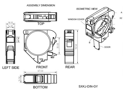 Product Industrial DIN rail module for a single keystone SXKJ-DIN-GY - Solarix - Outlets