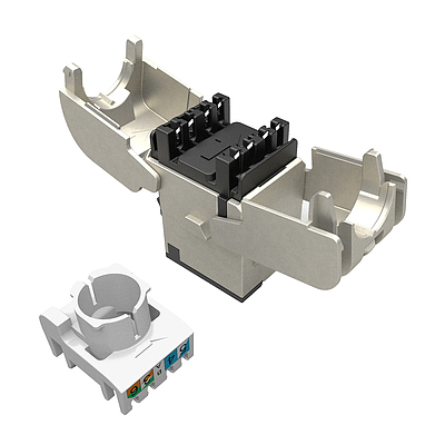 Product Keystone Solarix CAT6 STP RJ45 toolless SXKJ-6-STP-RAL-SA, RAL FIT, GROUND LOCK - Solarix - Keystone Jacks