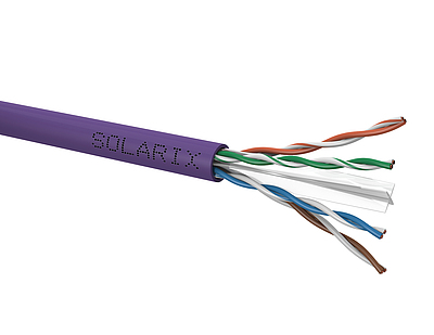 Product Installation cable Solarix CAT6 UTP LSOH D<sub>ca</sub>-s2,d2,a1 450 MHz 100m/box SXKD-6-UTP-LSOH - Solarix - Solid Cable