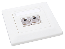 Product Solarix CAT6 STP 2x RJ45 flush-mounted outlet, white SX9-2-6-STP-WH - Solarix - Outlets