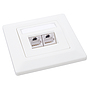 Product Solarix CAT6 STP 2x RJ45 flush-mounted outlet, white SX9-2-6-STP-WH - Solarix - Outlets
