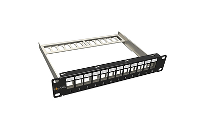Product 10" unloaded patch panel Solarix 12 ports 1U SX12M-0-STP-BK-UNI-N-10 - Solarix - Patch Panels