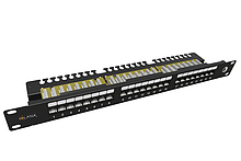 Product 19" patch panel Solarix 24x RJ45 CAT6 UTP 1U SX24L-6-UTP-BK-N - Solarix - Patch Panels