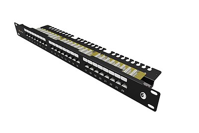 Product 19" patch panel Solarix 24x RJ45 CAT6 UTP 1U SX24L-6-UTP-BK-N - Solarix - Patch Panels