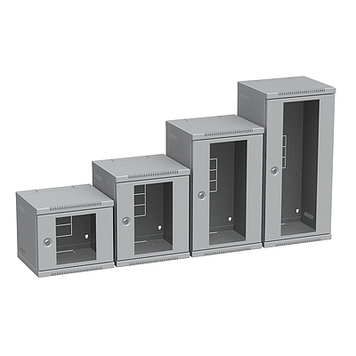 Product 10" Wall Mounted Rack, Height 12U, Depth 265 mm, RAL 7035, RECW10-124B - Solarix - Wall Mount 10"