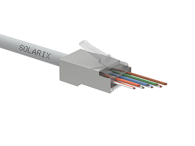 Product EASY plug Solarix RJ45 CAT5E STP for solid and stranded wires SXRJ45-5E-STP-EASY - Solarix - Plugs
