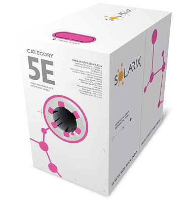 Product Installation cable Solarix CAT5E UTP LSOHFR B2<sub>ca</sub>-s1,d0,a1 305m/box SXKD-5E-UTP-LSOHFR-B2ca - Solarix - Solid Cable