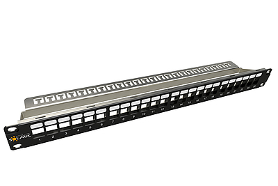 Product 19" unloaded patch panel Solarix 24 ports 1U SX24M-0-STP-BK-UNI-N - Solarix - Patch Panels