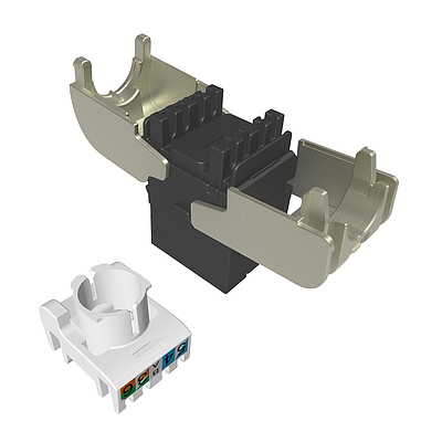 Product 10G keystone Solarix CAT6A UTP toolless SXKJ-10G-UTP-RAL-SA, RAL FIT modules, Component Level and 4PPoE - Solarix - Keystone Jacks