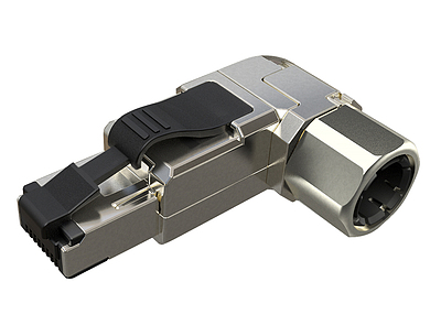 Product Universal MTPL 90° Plug RJ45 CAT6 STP Toolless SXRJ45-6-STP-BK-SA-U - Solarix - Plugs