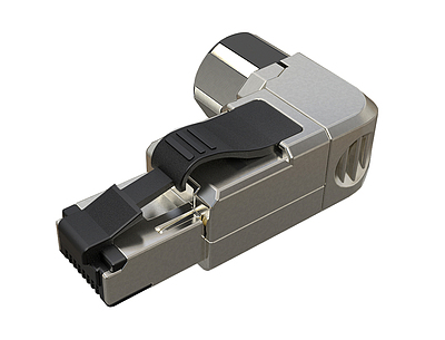 Product Universal MTPL 90° Plug RJ45 CAT6 STP Toolless SXRJ45-6-STP-BK-SA-U - Solarix - Plugs