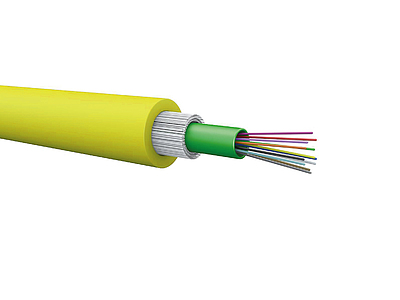 Product Universal cable CLT DRAKA 8f 9/125 LSOHFR B2<sub>ca</sub>-s1a,d1,a1 OS2 A1 3.0kN yellow - Draka - Fibre Optic Cable