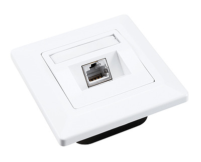 Product Solarix CAT5E STP 1x RJ45 flush-mounted outlet, white SX9-1-5E-STP-WH - Solarix - Outlets