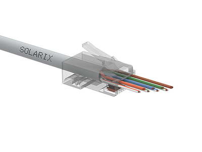 Product EASY plug Solarix RJ45 CAT6 UTP for solid and stranded wires SXRJ45-6-UTP-EASY - Solarix - Plugs