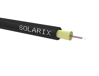 Product DROP1000 kabel Solarix 02vl 9/125 2,8mm LSOH E<sub>ca</sub> černý 1000m SXKO-DROP-2-OS-LSOH - Solarix - Kabel optický