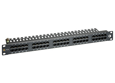 Product 19" ISDN panel Solarix 50x RJ45 Black 1U SX50-ISDN-BK - Solarix - Patch Panels