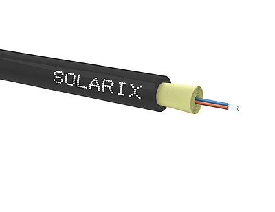 Product DROP1000 cable Solarix 04f 9/125 3.0mm LSOH E<sub>ca</sub> black 1000m SXKO-DROP-4-OS-LSOH - Solarix - Fibre Optic Cable