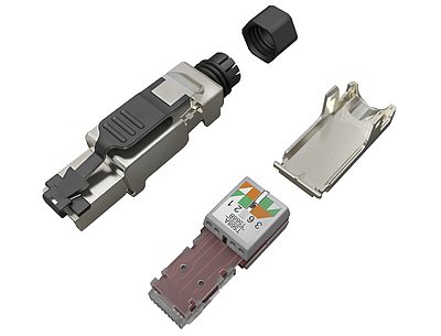 Product Universal MPTL plug Solarix CAT6A STP RJ45 toolless SXRJ45-6A-STP-BK-SA - Solarix - Plugs