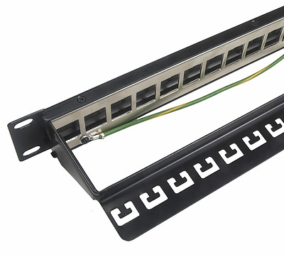 Product 19" unloaded patch panel Solarix 24 ports 1U SX24M-0-STP-BK-UNI - Solarix - Patch Panels