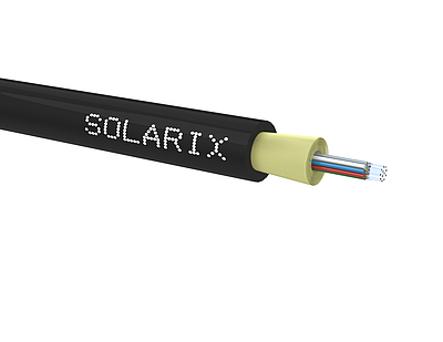 Product DROP1000 cable Solarix 12f 9/125 3.2mm LSOH E<sub>ca</sub> black 1000m SXKO-DROP-12-OS-LSOH - Solarix - Fibre Optic Cable