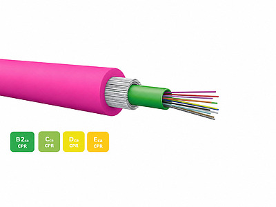Product Universal cablel CLT DRAKA 12f 50/125 LSOHFR B2<sub>ca</sub>-s1a,d1,a1 OM4 3.0kN pink - Draka - Fibre Optic Cable