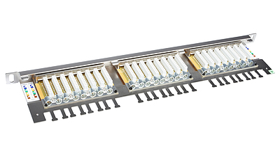 Product 19" high-density patch panel Solarix 24x RJ45 CAT6 STP 0.5U SX24HD-6-STP-SL - Solarix - Patch Panels