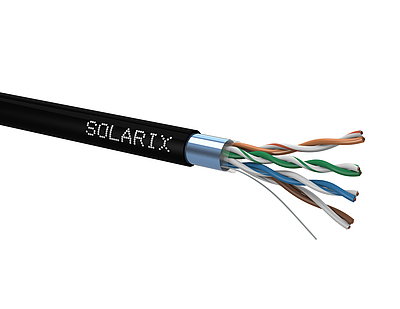 Product Installation cable Solarix CAT5E FTP PE F<sub>ca</sub>outdoor 100m/box SXKD-5E-FTP-PE - Solarix - Solid Cable