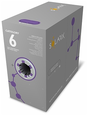 Product Installation cable Solarix CAT6 UTP LSOH D<sub>ca</sub>-s2,d2,a1 450 MHz 305m/box SXKD-6-UTP-LSOH - Solarix - Solid Cable