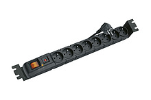 Product REC-RP-02 Power Distribution Panel S8 FA, 8 positions 220V, incl. 1U Holders, Black - Solarix - 19" Accessories