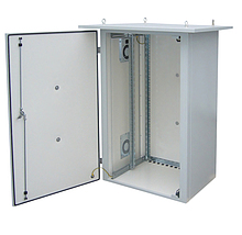 Product Outdoor Rack LC-07+ 15U 700x400 RAL 7035 with 1 ventilation unit (in left side-cover) - Solarix - Outdoor IP55 with isolation