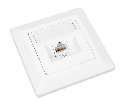 Product Solarix CAT5E UTP 1x RJ45 flush-mounted outlet, white SX9-1-5E-UTP-WH - Solarix - Outlets