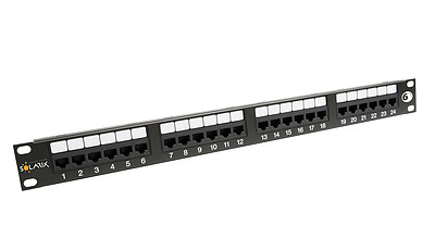 Product  19" Patch Panel Solarix 24x RJ45 CAT6 UTP 350 MHz Black 1U SX24-6-UTP-BK - Solarix - Patch Panels