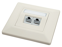 Product W45/6-2E/R Unshielded Wall Outlet CAT6, 80 x 80 mm, White - Signamax - Outlets