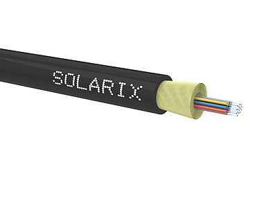 Product DROP1000 cable Solarix 16f 9/125 3.6mm LSOH E<sub>ca</sub> black 1000m SXKO-DROP-16-OS-LSOH - Solarix - Fibre Optic Cable