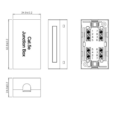 Product Connection Box CAT5E STP 8p8c LSA+/Krone KRJS45-VEB5 - Solarix - Connection Boxes