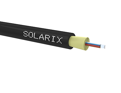 Product DROP1000 cable Solarix 08f 9/125 3.0mm LSOH E<sub>ca</sub> black 500m SXKO-DROP-8-OS-LSOH - Solarix - Fibre Optic Cable
