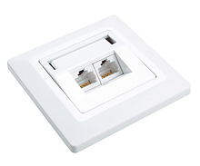 Product Solarix CAT6 UTP 2x RJ45 flush-mounted outlet, white SX9-2-6-UTP-WH - Solarix - Outlets