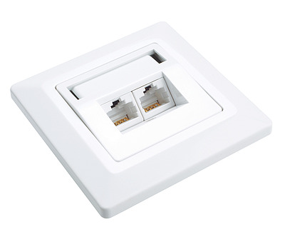 Product Solarix CAT6 UTP 2x RJ45 flush-mounted outlet, white SX9-2-6-UTP-WH - Solarix - Outlets