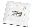 Product W45/5-2ESH Shielded Wall Outlet CAT5E, 80 x 80 mm, Ivory - Signamax - Outlets