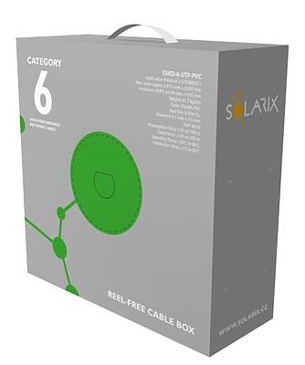 Product Installation cable Solarix CAT6 UTP PVC E<sub>ca</sub> 100m/box SXKD-6-UTP-PVC - Solarix - Solid Cable