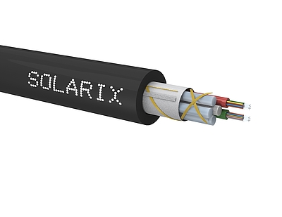 Product Outdoor cable ADSS 4KN Solarix 12f 9/125 PE F<sub>ca</sub> black SXKO-ADSS-4KN-12-OS-PE-P - Solarix - Fibre Optic Cable