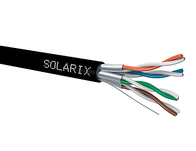 Product Installation cable Solarix CAT6A STP PE F<sub>ca</sub> 500m/reel SXKD-6A-STP-PE - Solarix - Solid Cable