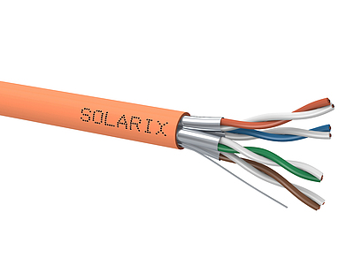 Product Installation cable Solarix CAT6A STP LSOH B2<sub>ca</sub>-s1a,d1,a1 650 MHz 500m/reel SXKD-6A-STP-LSOH-B2ca - Solarix - Solid Cable