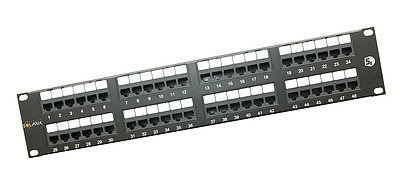 Product 19" patch panel Solarix 48x RJ45 CAT5E UTP 150 MHz Black 2U SX48-5E-UTP-BK - Solarix - Patch Panels