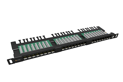 Product 19" high-density patch panel Solarix 24x RJ45 CAT5E UTP 0.5U SX24HD-5E-UTP-BK - Solarix - Patch Panels