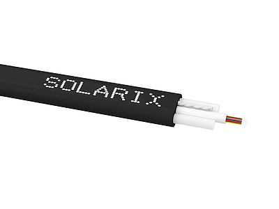 Product Flat DROP cable Solarix 12f 9/125 PE F<sub>ca</sub> black SXKO-FLAT-DROP-12-OS-PE - Solarix - Fibre Optic Cable